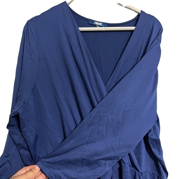 ASOS Deep Blue Long Sleeve Dress - Picture 4 of 9